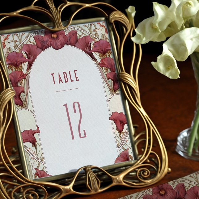 Lily Table Numbers Vintage Art Nouveau Wedding (Creator Uploaded)