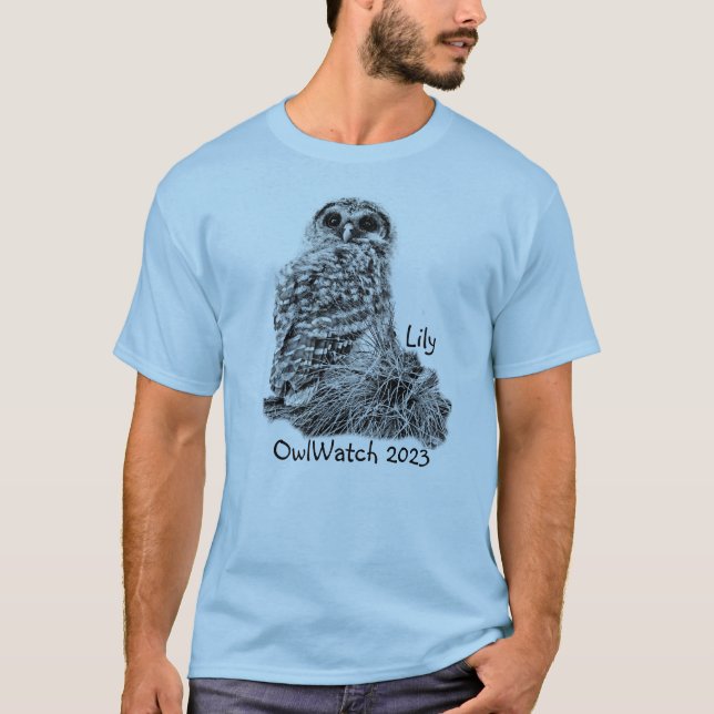 Lily the OwlWatch Owl - Apr 10, 2023 (light colour T-Shirt (Front)