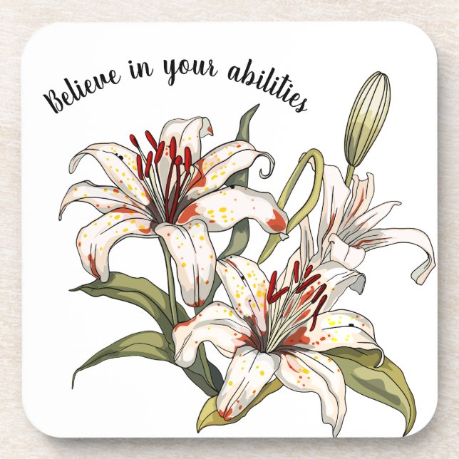 Lily. Trust yourself. Believe in your abilities Coaster (Front)