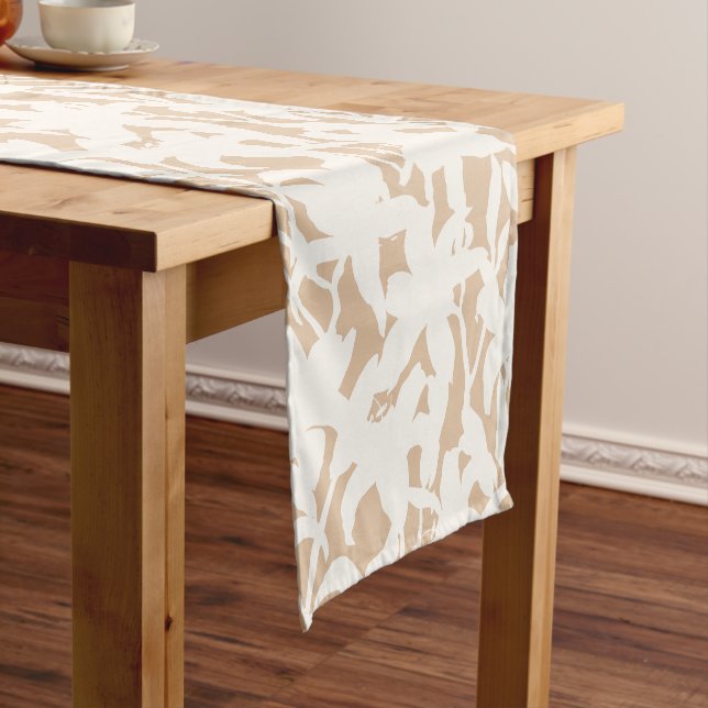Lily Veil Warm Neutral Short Table Runner (In Situ)