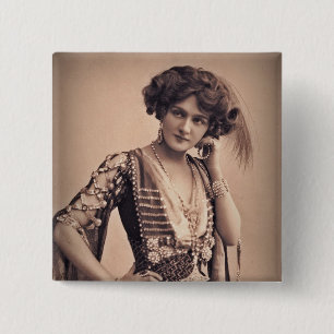 Lily Vintage Movie Star 15 Cm Square Badge