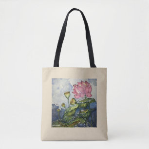 Lily Watercolor Floral Art Tote Bag