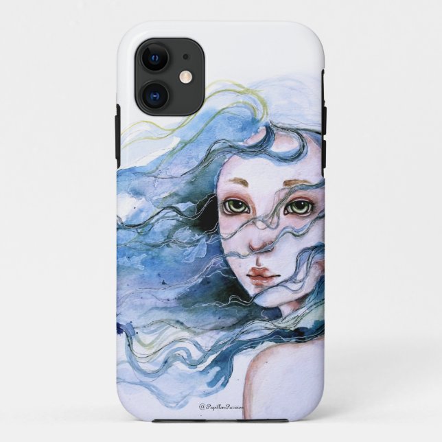 "Lily" Watercolor portrait iPhone 5 case (Back)