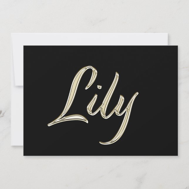 Lily white gold Handwriting Card (Front)