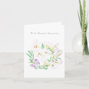 lily wreath Thinking Of You Sympathy Card