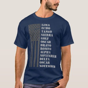 Lima Echo Tango Sierra Golf Flag America T-Shirt