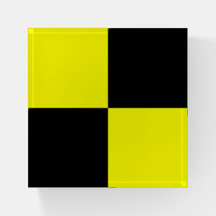 LIMA Nautical flag Yellow Black Squares Paperweight