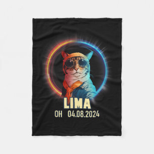 Lima Ohio Total Solar Eclipse 2024  Fleece Blanket