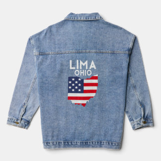 Lima Ohio USA State America Travel Ohioan Premium  Denim Jacket