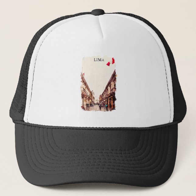 Lima Peru Architecture Travel Trucker Hat (Front)