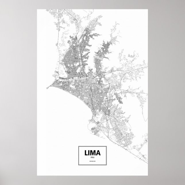 Lima, Peru (black on white) Poster (Front)