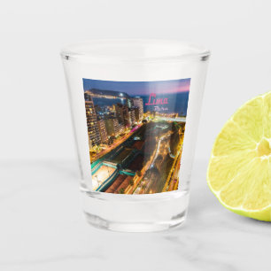 Lima Peru Capital Pacific Coast City Lights Night Shot Glass