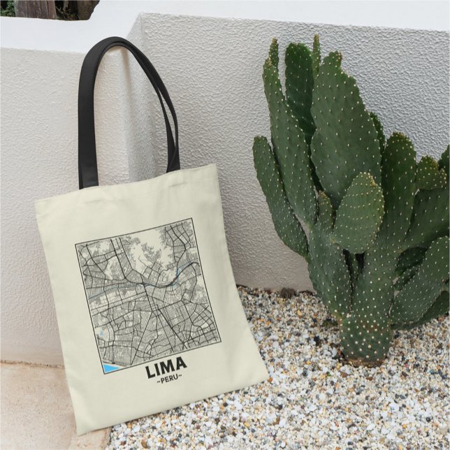 Lima, Peru, City Map Tote Bag (Creator Uploaded)