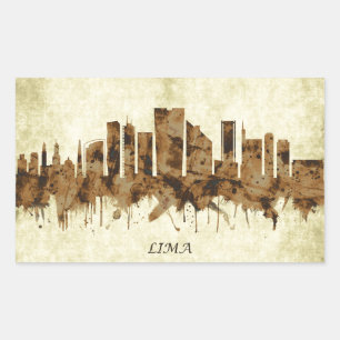 Lima Peru Cityscape Rectangular Sticker