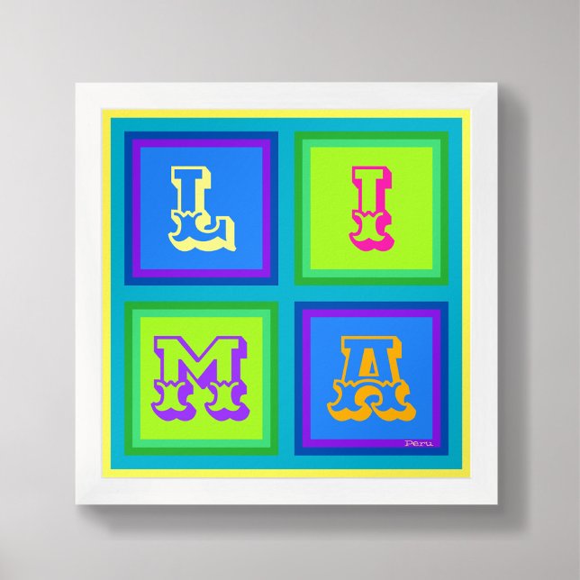 Lima Peru modern colourful wall art Poster  (Creator Uploaded)