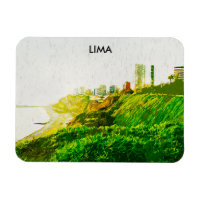 Lima Peru Watercolor Panorama View