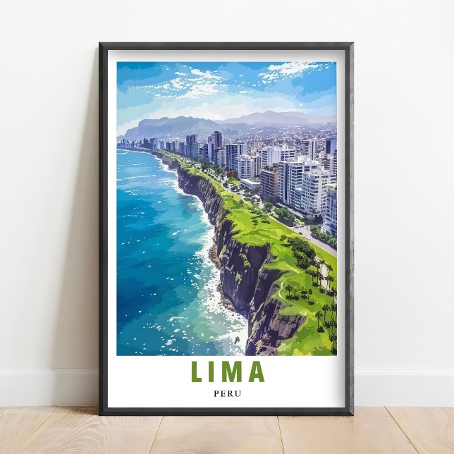 Lima Poster - Miraflores Cliffs Art - Lima Peru Ar (Creator Uploaded)
