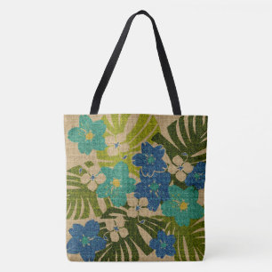 Limahuli Garden Vintage Hawaiian Floral Beach Bag