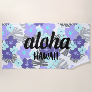 Limahuli Garden Vintage Hawaiian Floral Lilac Beach Towel