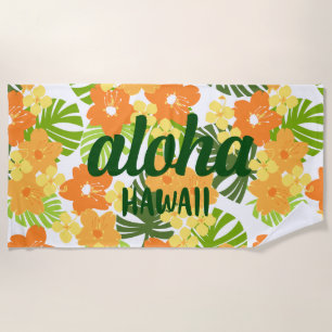 Limahuli Garden Vintage Hawaiian Floral Papaya Beach Towel
