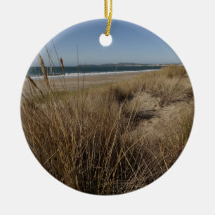 Limantour Beach at Point Reyes II Ceramic Tree Decoration