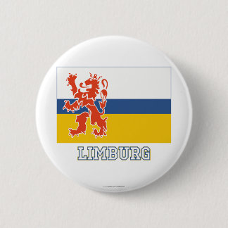Limburg Flag with name 6 Cm Round Badge