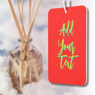 Lime 3D Azure Modern Text Funny Electric Red Car Air Freshener