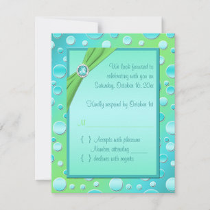Lime and Aqua Polka Dot RSVP Card