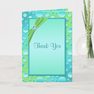 Lime and Aqua Polka Dot Thank You Card