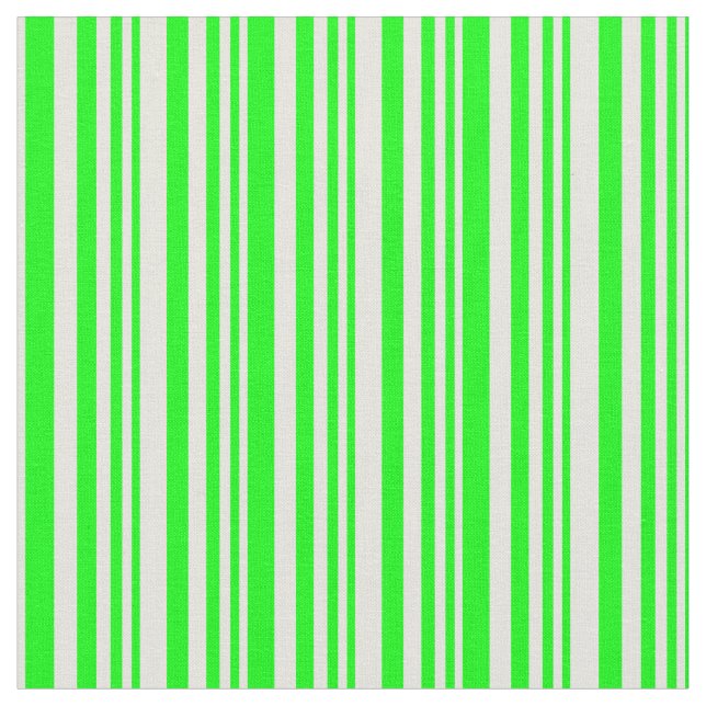 Lime and Beige Stripes/Lines Pattern Fabric (Close Up)