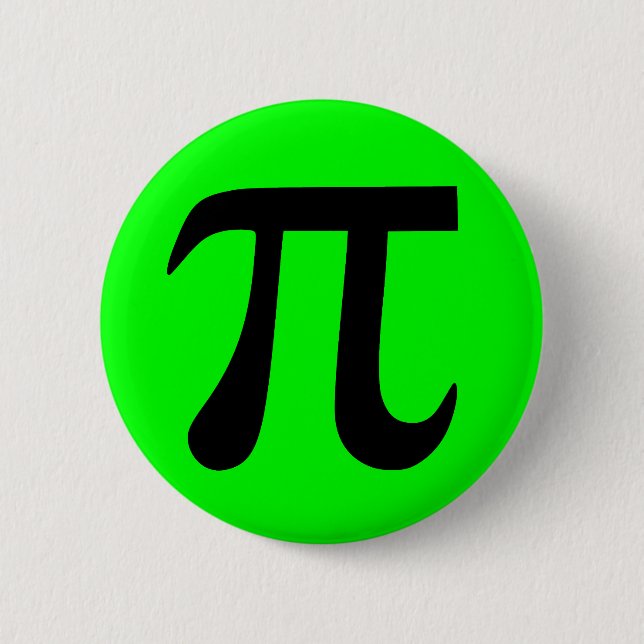 Lime and Black Pi Button (Front)