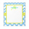 Lime and Blue Chevron Polka Dots Monogram Notepad