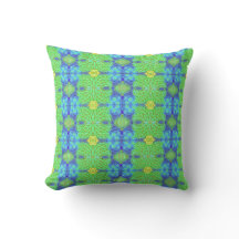 Lime and Blueberry Throw Pillow