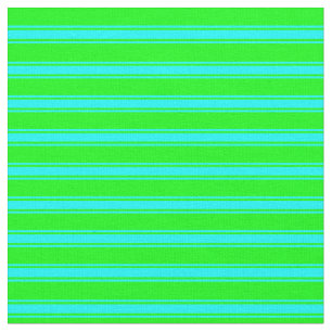 Lime and Cyan Coloured Striped/Lined Pattern Fabric
