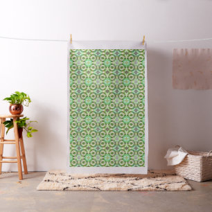 Lime and Green Abstract Collage Fabric