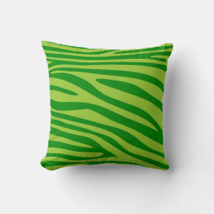 Lime and green Animal print skin of Zebra Cushion