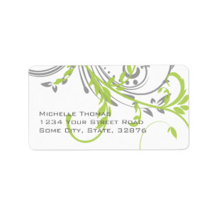 Lime and Grey Double Floral Return Address Label