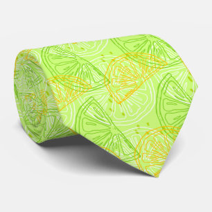 Lime and Lemon Slices Pattern Tie