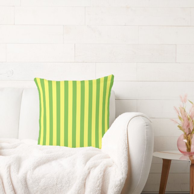 Lime and Lemon Stripes Cushion (Couch)