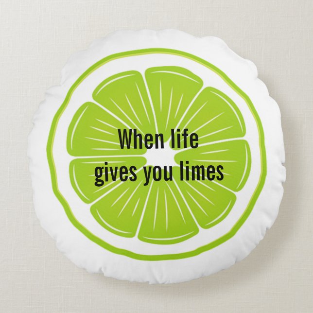 Lime and Margarita Design Round Cushion (Front)