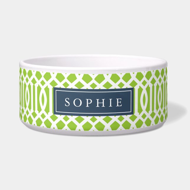 Lime and Navy Trellis Monogram (Front)