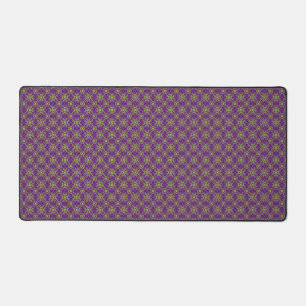 Lime And Purple Pattern Desk Mat