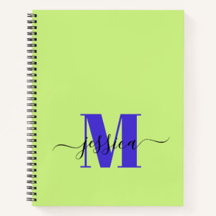 Lime and Purple Personalised Monogram Notebook
