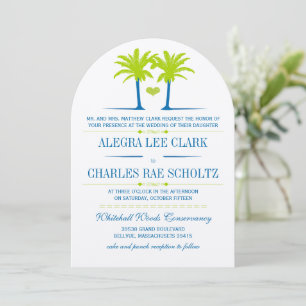 Lime and Royal Blue Beach Typography Invite