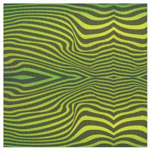 Lime and Vivid Yellow Green With Black Stripes Fabric