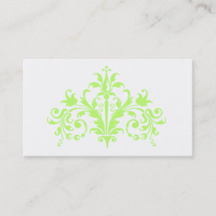 Lime and White Baroque Business Card