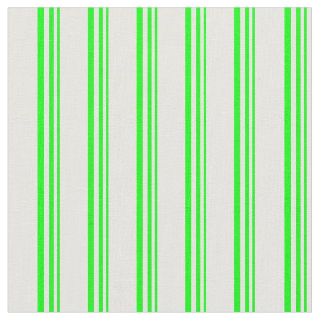 Lime and White Coloured Lines Pattern Fabric (Close Up)
