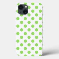 Lime and white polka dots Case-Mate iPhone case