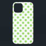 Lime and white polka dots iPhone 12 case<br><div class="desc">Lime and white polka dots</div>