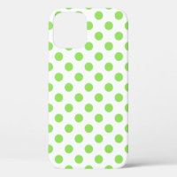 Lime and white polka dots